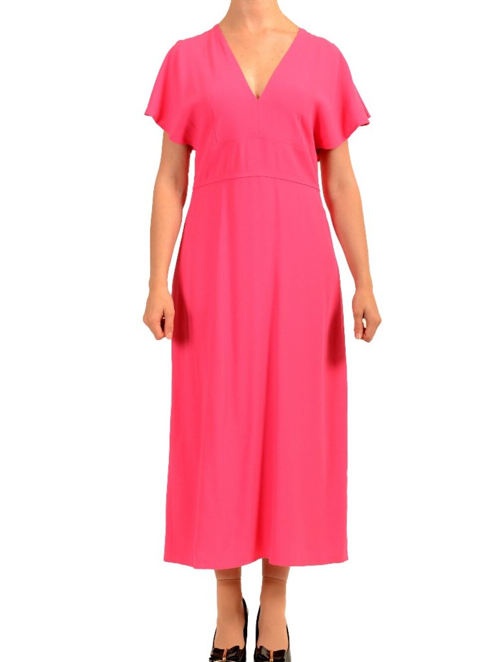 Hugo Boss Women's "Dawinga" Hot Pink Short Sleeve Midi Dress US 6 IT 42